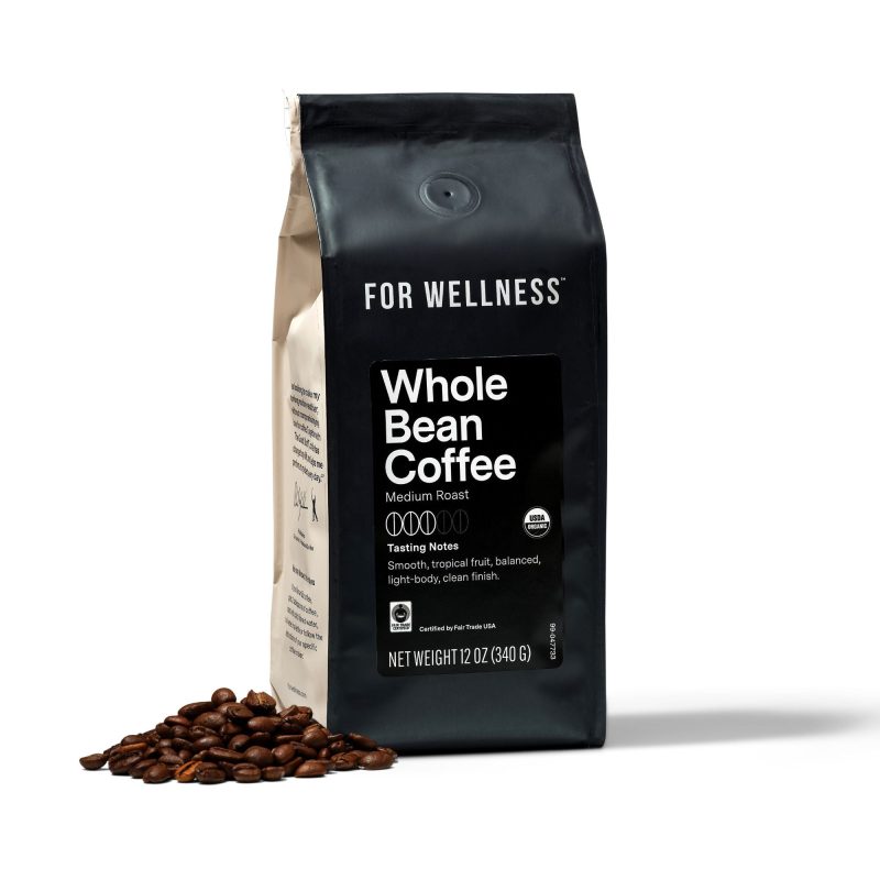 Medium roast whole bean coffee pouch